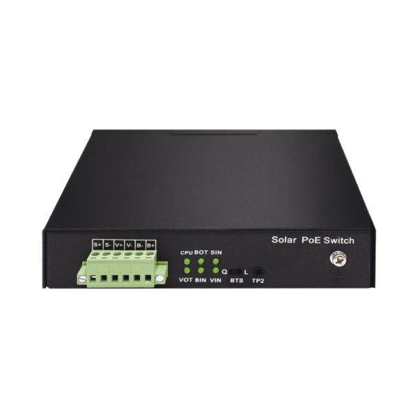 Controlador Solar de 5A con Switch PoE / 1 Puertos Gigabit PoE 802.3 bt / 2puertos PoE 802.3 af/at con 2 Puertos PoE Pasivo 24 Vcc / 1 Puerto SFP / No administrable