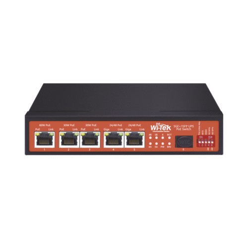 WIPS306GFUPS-l Controlador Solar de 5A con Switch PoE / 1 Puertos Gigabit PoE 802.3 bt / 2puertos PoE 802.3 af/at con 2 Puertos PoE Pasivo 24 Vcc / 1 Puerto SFP / No administrable