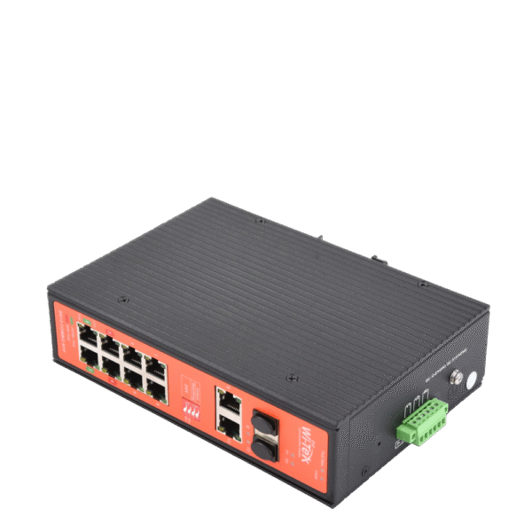 Switch Industrial PoE++ y pasivo de 24V / No administrable / Con 8 puertos Gigabit + 2 SFP combo / Presupuesto 300W
