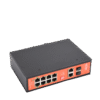 Switch Industrial PoE++ y pasivo de 24V / No administrable / Con 8 puertos Gigabit + 2 SFP combo / Presupuesto 300W