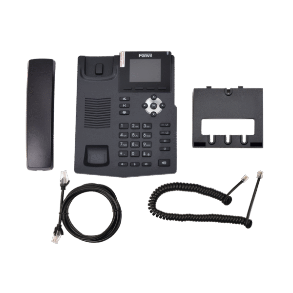 Teléfono IP empresarial para 2 lineas SIP con pantalla LCD de 2.8 pulgadas a color, puertos Gigabit y conferencia de 3 vías, PoE