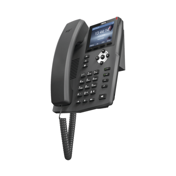 Teléfono IP empresarial para 2 lineas SIP con pantalla LCD de 2.8 pulgadas a color, puertos Gigabit y conferencia de 3 vías, PoE