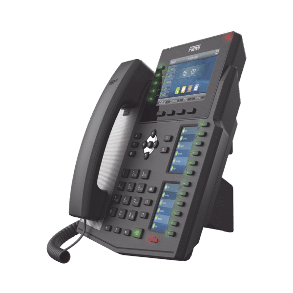 Teléfono IP Empresarial con Estándares Europeos, 20 lineas SIP con pantalla LCD a color, 60 teclas DSS/BLF, puertos Gigabit, IPv6, Opus y conferencia de 3 vías, PoE/DC