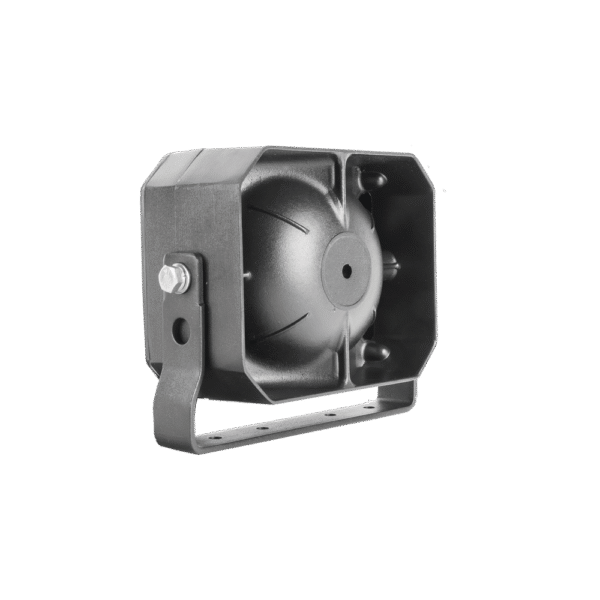 Bocina Compacta de uso rudo, 100 Watts de Potencia, Ideal para vehículos de encubierto, 8 Ohms de Impedancia