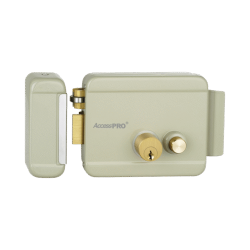 Cerradura Eléctrica con Botón de Salida / Incluye Llave / Exterior / Izquierda