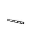 Panel de Parcheo Modular Mini-Com (Sin Conectores), Plano, Sin Blindaje, Con Etiqueta y Cubierta, de 24 puertos, 1UR