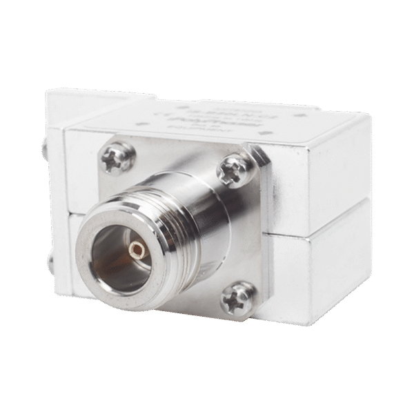 Protector RF Coaxial Para 10 - 1000 MHz de Ceja Frontal y Conectores N Hembra en Ambos Lados, 50 Ω