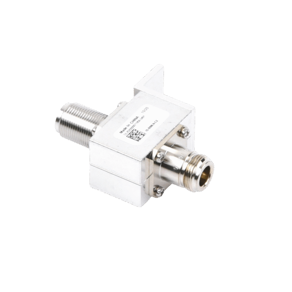 Protector RF Coaxial Para 10 - 1000 MHz de Ceja Frontal y Conectores N Hembra en Ambos Lados, 50 Ω
