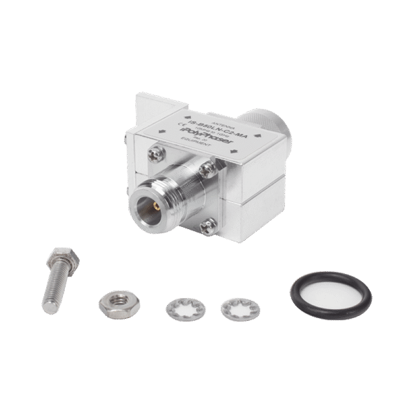 Protector RF Coaxial Para 10 a 1000 MHz Con Ceja Frontal Con Conectores N Macho y N-Hembra, 50 Ω