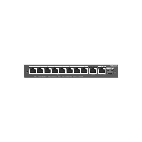 Switch Administrable PoE con 8 Puertos Gigabit PoE 802.3af/at + 1 Puerto Uplink Gigabit + 1 Puerto Combo SFP/RJ45 Gigabit, Gestión Gratuita desde la Nube, 120W
