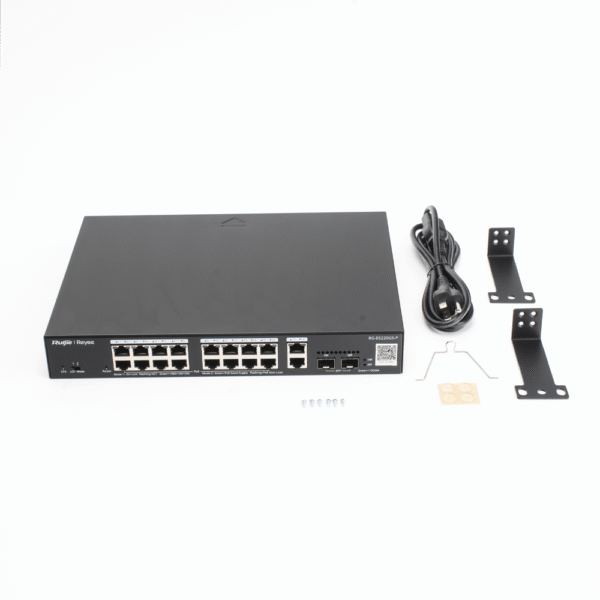 Switch PoE L2 Administrable en la Nube de 20 Puertos Gigabit, 16 PoE+, 2 Puertos RJ45 Gigabit, 2 Puertos SFP, 250W, Reconocimiento de cámaras IP, valor único para la red CCTV