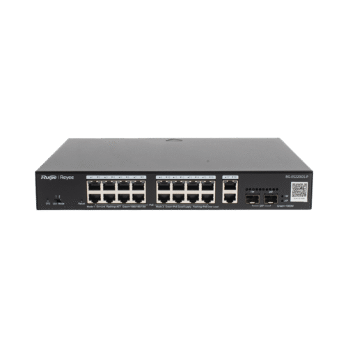 Switch PoE L2 Administrable en la Nube de 20 Puertos Gigabit, 16 PoE+, 2 Puertos RJ45 Gigabit, 2 Puertos SFP, 250W, Reconocimiento de cámaras IP, valor único para la red CCTV