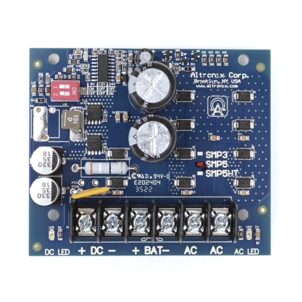 Fuente tipo tarjeta de 1 salida seleccionable de 6,12, 24 Vcd @ 4 A, con capacidad de respaldo, Requiere transformador de entrada.