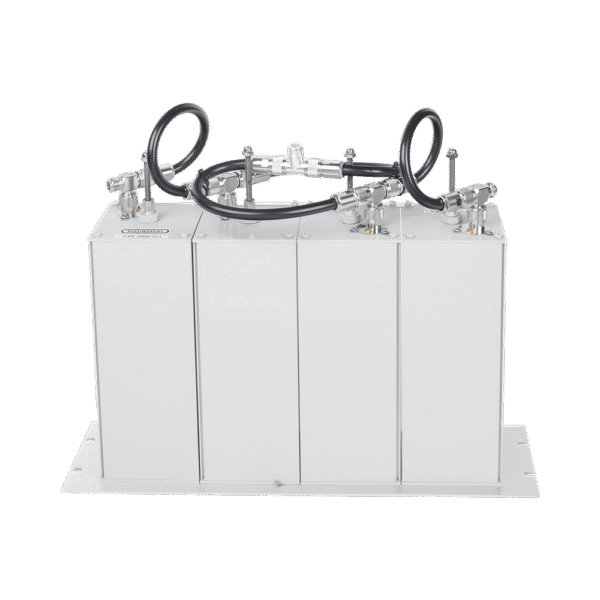 Duplexer Compacto Pasa Banda-Rechazo de Banda, 148-174 MHz, 4Cav.(4" por Lado) 600 kHz, 1.5 dB, 350 Watt, N Hembras.