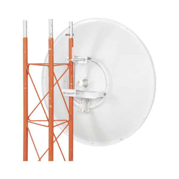 Antena direccional de 3ft, 4.9 a 6.5 GHz, Ganancia 34 dBi, Conectores N-Hembra, Polarización doble, incluye montaje para torre o mástil