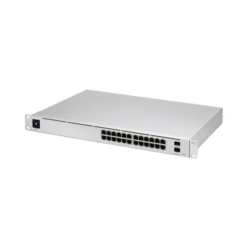UniFi Switch USW-Pro-24, Capa 3 de 24 puertos Gigabit RJ-45 + 2 puertos 1/10G SFP+, pantalla informativa