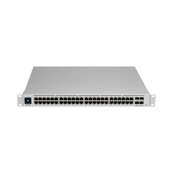 UniFi Switch USW-Pro-48-POE Gen2, Capa 3 de 48 puertos PoE 802.3at/bt + 4 puertos 1/10G SFP+, 600W, pantalla informativa