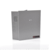 Fuente para aplicaciones en control de acceso, y detección de incendio, con capacidad de respaldo para 12 y 24 Vcd @ 4 A , con 8 circuitos de control ( NO ) y 8 circuitos de control trigger voltaje de entrada de : 115 Vca, requiere batería.