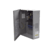 Fuente para aplicaciones en control de acceso, y detección de incendio, con capacidad de respaldo para 12 y 24 Vcd @ 4 A , con 8 circuitos de control ( NO ) y 8 circuitos de control trigger voltaje de entrada de : 115 Vca, requiere batería.