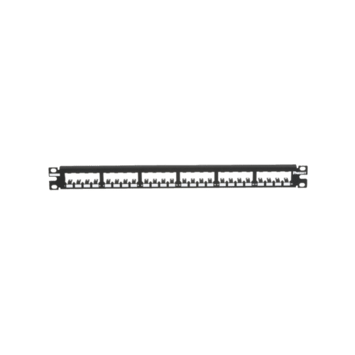 CP24BLY-l Panel de Parcheo Modular Mini-Com (Sin Conectores), Plano, Totalmente Blindado, de 24 puertos, 1UR