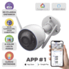Cámara Doméstica WiFi / (3K) 5MP / Detección humana / Detección de Vehiculo / Sirena / Luz Parpadeante / Colores en Oscuridad / Micro SD / Alertas de Voz / Exterior / Audio bidireccional