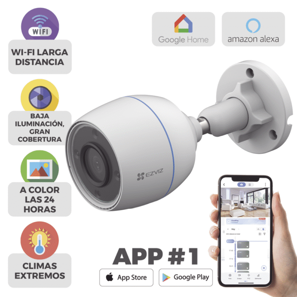 CSH3C-LIST-l Bala WiFi / 3 Megapixel / Detección humana / Micrófono Integrado / Micro SD / Excelente Vision Nocturna B/N IR 30 Metros / Exterior / Incluye 2 Antenas