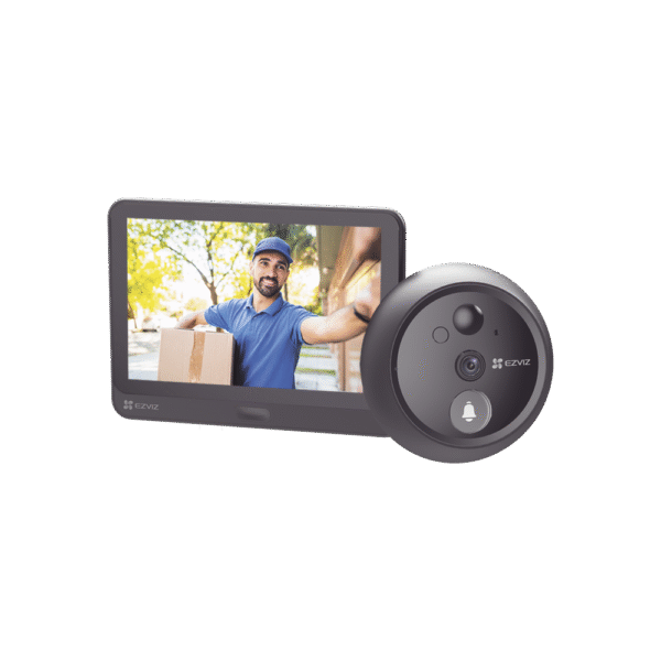 CSHP4-l Videoportero Con Mirilla y Pantalla Wi-Fi de Batería Recargable / Para Instalarse en Puerta / Cámara 1080P / Sensor Infrarojo / Detección de Movimiento / Audio de Dos Vías / Uso en Interior