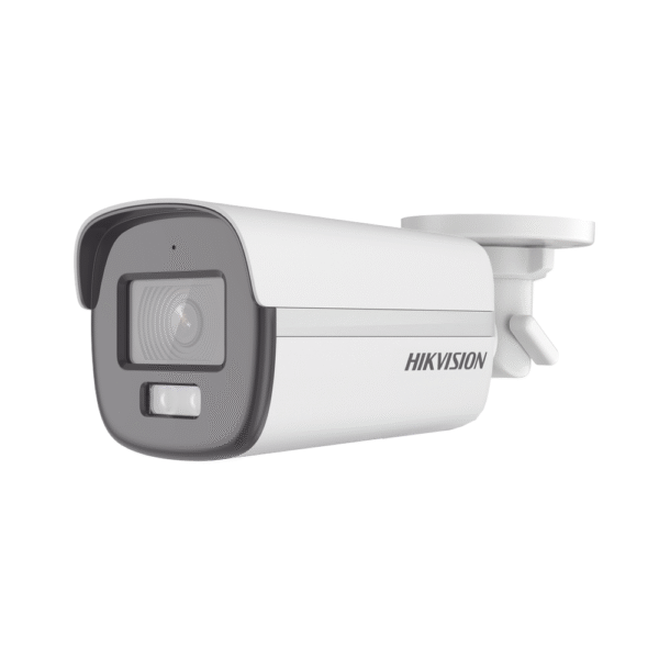 DS2CE12KF0TFS-l-1 Bala TURBOHD 3K (5MP) / Lente 2.8mm / Micrófono Integrado / Imagen a color 24/7 / Luz Blanca 40 mts / Exterior IP67 / dWDR / 4 Tecnologías