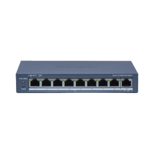 DS3E1309PEI_M-l Switch PoE+ / Administrable / 8 Puertos 10/100 Mbps PoE+ / 1 Puerto 100 Mbps Uplink / PoE hasta 250 metros / 60 W