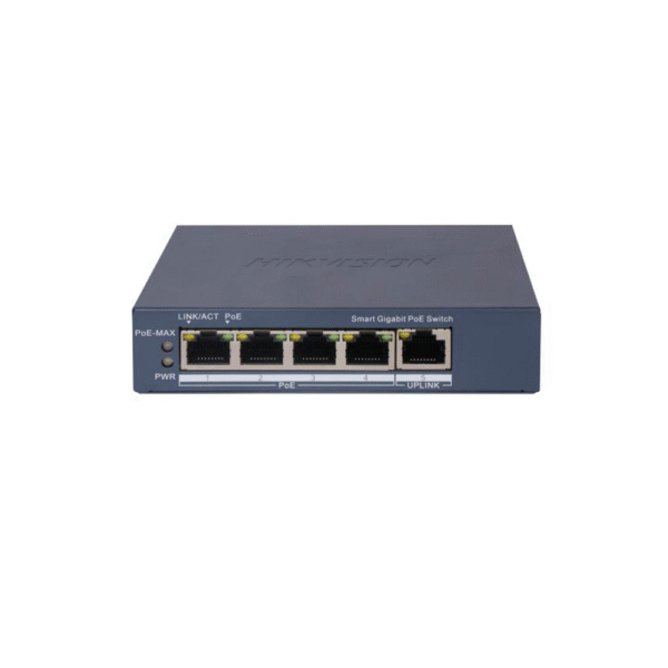 DS3E1505PEIM-l Switch Gigabit PoE+ / No Administrable / 4 Puertos 10/100/1000 Mbps PoE+ / 1 Puerto 10/100/1000 Mbps Uplink / 35 W
