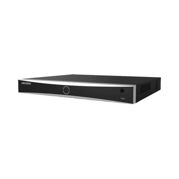 DS7608NXIK2_8PD-l NVR 12 Megapixel (4K) / 8 canales IP / 8 Puertos PoE+ / AcuSense (Evita Falsas Alarmas) / Reconocimiento Facial / 2 Bahías de Disco Duro / HDMI en 4K / Alarmas I/O / 300 Metros PoE Modo Extendido