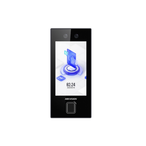 DSK1T344MBFWXE1-l Terminal Min Moe WiFi de Reconocimiento Facial ULTRA RÁPIDO (Exterior IP65) / Hasta 1.5 mts en lectura / Soporta P2P Hik-Connect / 3,000 Usuarios, 3000 tarjetas, 3000 huellas /Videoportero (ambientes de bajo ruido)