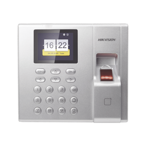 DSK1T8003EF-l Terminal de Control de Acceso y Asistencia compatible con APP Hik-Connect (P2P) / Lectura de Huella y de Tarjetas EM / Soporta hasta 1000 Huellas / Relevador para Chapa / Software iVMS4200
