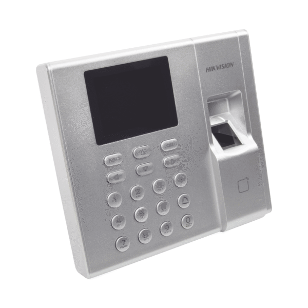 DSK1T8003MF-FRENTE-l Terminal de Control de Acceso y Asistencia compatible con APP Hik-Connect (P2P) / Stand Alone / Lectura de Huella y de Tarjetas Mifare