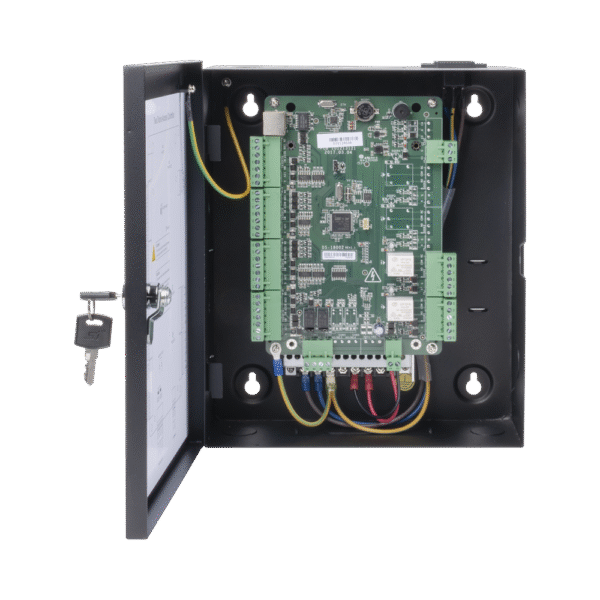 DSK2802-AD-4-l Controlador de Acceso Integrable con Videovigilancia / 2 Puertas / 10,000 Tarjetas / 50,000 Eventos / Incluye Gabinete y Fuente de Alimentación 12VCD/8A