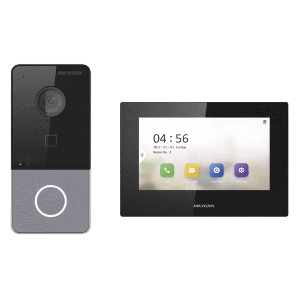 DSKIS605PC-l Kit de Videoportero IP LITE con llamada a App de Smartphone (HikConnect) / Frente de calle IP65 / Soporta PoE Estándar