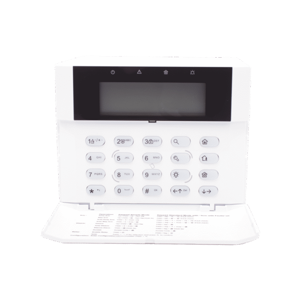 DSPK1LRTHWB-AD-1-l Teclado LCD con Lector de tag integrado / Bus Speed-X / 2 entradas de alarma y 1 salida / Compatible con Paneles AX Hybrid Pro