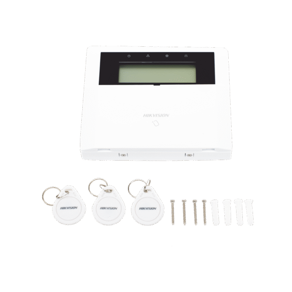 DSPK1LRTHWB-AD-4-l Teclado LCD con Lector de tag integrado / Bus Speed-X / 2 entradas de alarma y 1 salida / Compatible con Paneles AX Hybrid Pro