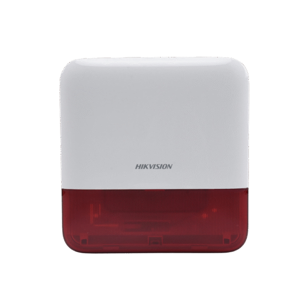 DSPS1EWB_R-AD-3-l (AX PRO) Sirena Inalámbrica con Estrobo Rojo para Exterior IP65 / 110 dB