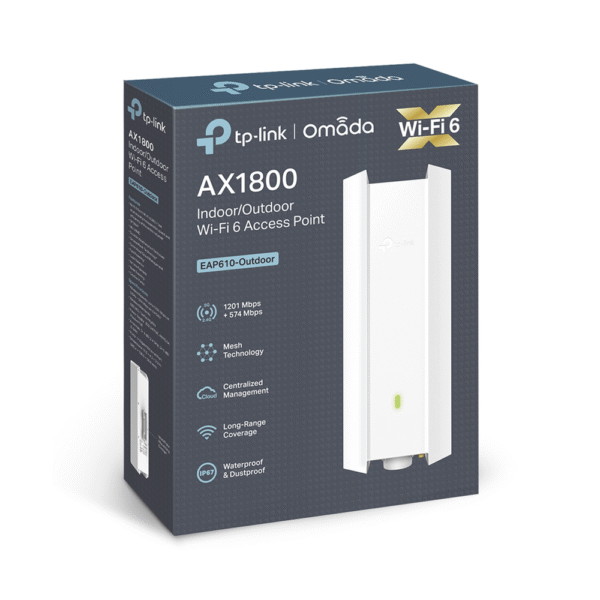 EAP610OUTDOOR-AD-2-l Punto de Acceso Wi-Fi 6, MU-MIMO 2x2, Alta Densidad de Usuarios, Configuración por Controlador o Stand-Alone, Para Montaje en Techo/pared.
