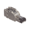 FPS6X88MTGX-AD-1-l Plug RJ45 Blindado, Instalación Recta, Terminación en Campo Certificable, Compatible con Cat5e, Cat6 y Cat6A, Color Plata, Paquete de 10 Piezas, Incluye herramienta.
