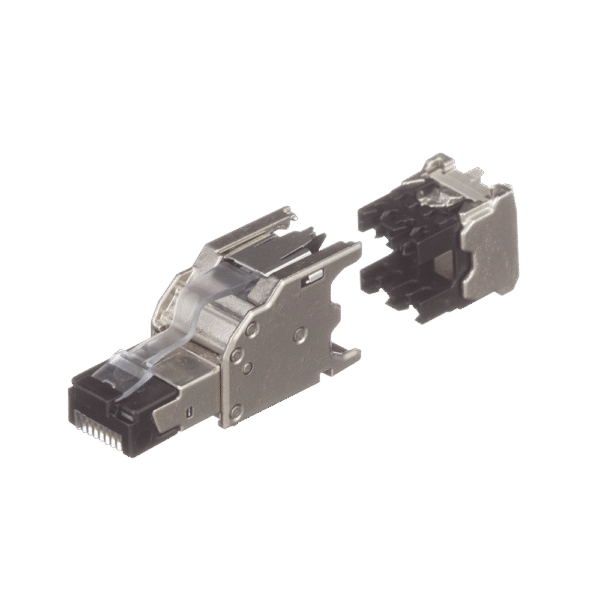 FPS6X88MTGX-AD-3-l Plug RJ45 Blindado, Instalación Recta, Terminación en Campo Certificable, Compatible con Cat5e, Cat6 y Cat6A, Color Plata, Paquete de 10 Piezas, Incluye herramienta.