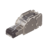 FPS6X88MTGX-l Plug RJ45 Blindado, Instalación Recta, Terminación en Campo Certificable, Compatible con Cat5e, Cat6 y Cat6A, Color Plata, Paquete de 10 Piezas, Incluye herramienta.