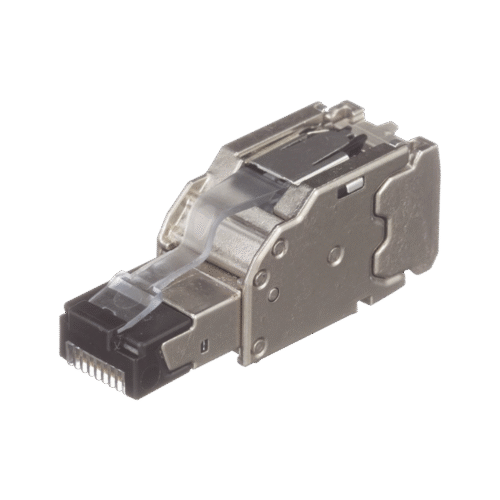 FPS6X88MTGX-l Plug RJ45 Blindado, Instalación Recta, Terminación en Campo Certificable, Compatible con Cat5e, Cat6 y Cat6A, Color Plata, Paquete de 10 Piezas, Incluye herramienta.