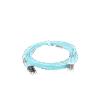 FZ2ERLNLNSNM003-AD-1-l Jumper de Fibra Optica Multimodo 50/125 OM4, LC-LC Duplex, OFNR (Riser), Color Aqua, 3 Metros