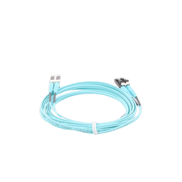 FZ2ERLNLNSNM003-AD-2-l Jumper de Fibra Optica Multimodo 50/125 OM4, LC-LC Duplex, OFNR (Riser), Color Aqua, 3 Metros