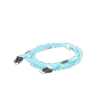 FZ2ERLNLNSNM003-AD-3-l Jumper de Fibra Optica Multimodo 50/125 OM4, LC-LC Duplex, OFNR (Riser), Color Aqua, 3 Metros