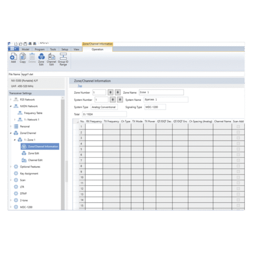 KPGD1K-l Software de Programación para Radios Serie NX-5000