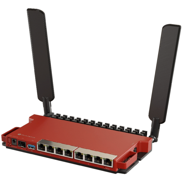 L009UIGS2HAXDIN-AD-1-l Router Board, 8 Puertos Gigabit + 1 puerto PoE-Out Pasivo, 1 Puerto SFP, Wi-Fi 6 en 2.4Ghz, Antenas de 4 dBi,