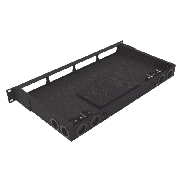 LPODF8024-AD-1-l Distribuidor de fibra óptica vacio 19in, Acepta 4 placas Acopladoras de Linkedpro, hasta 48 fibras, 1UR, Incluye charola de empalme